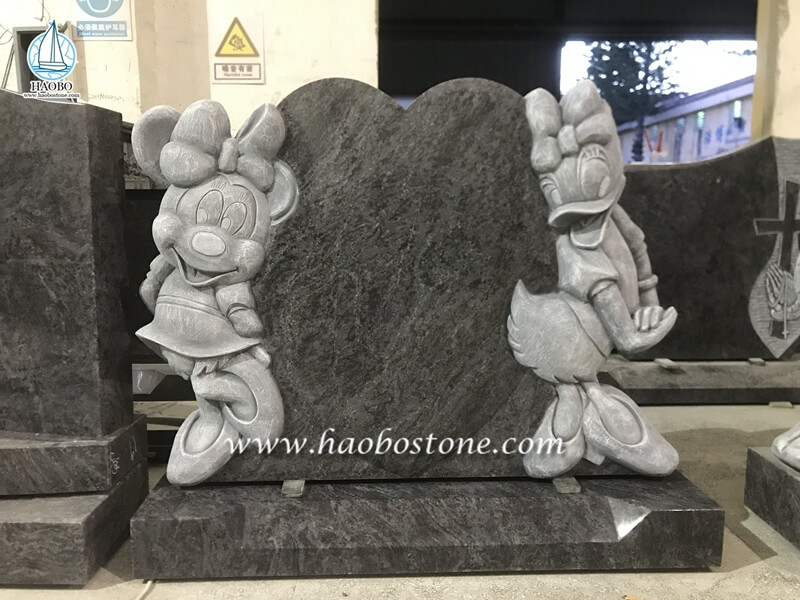 Donald duck granite gravestone