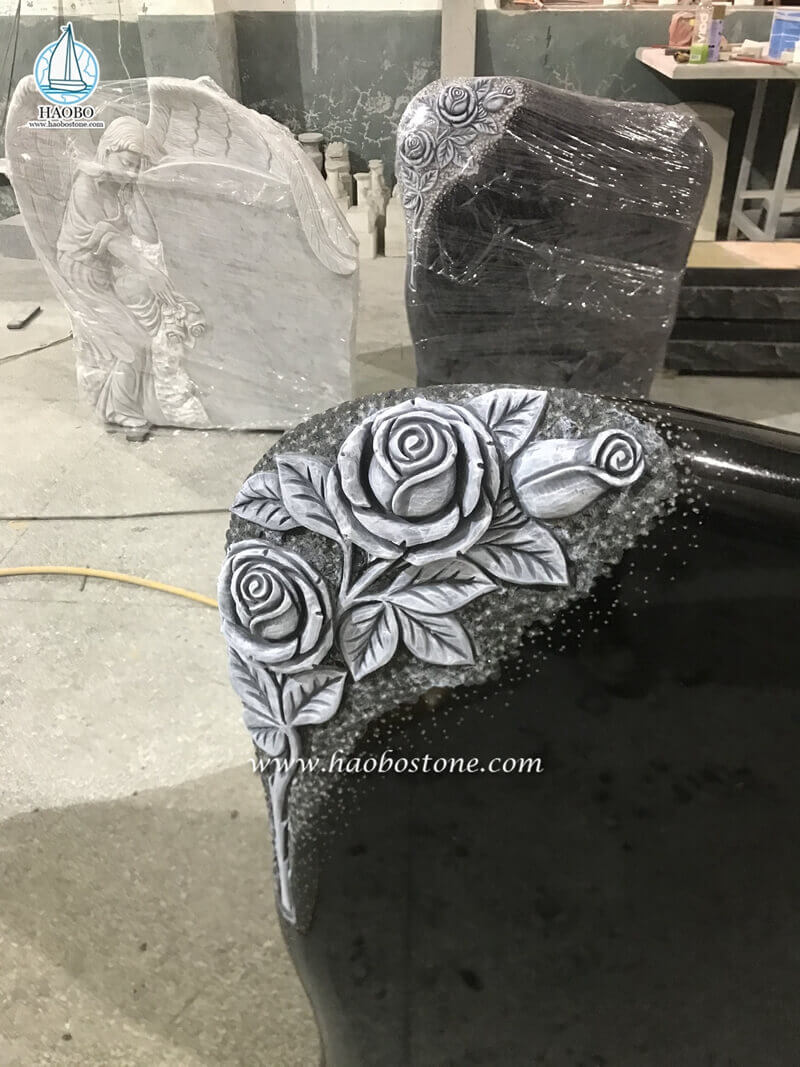 china graniite rose gravestone