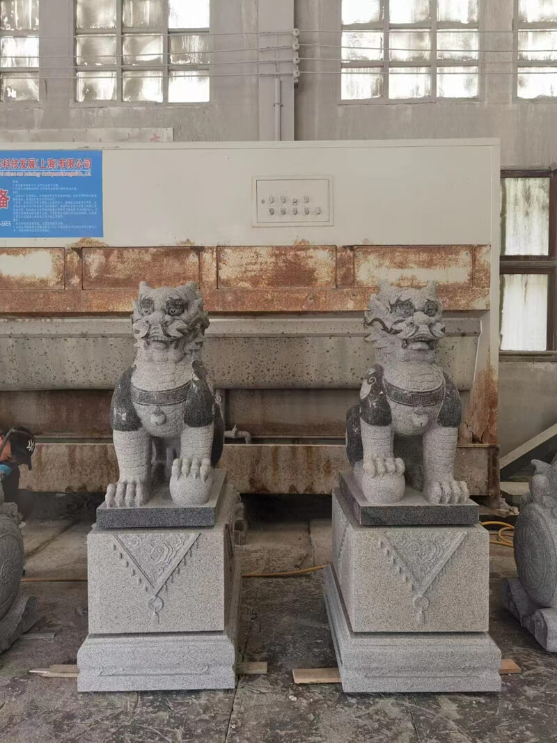stone lion carving