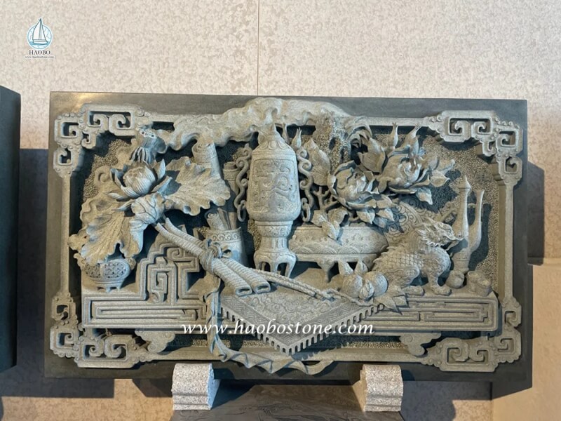 stone carved wall, stone statue, decoration stone 