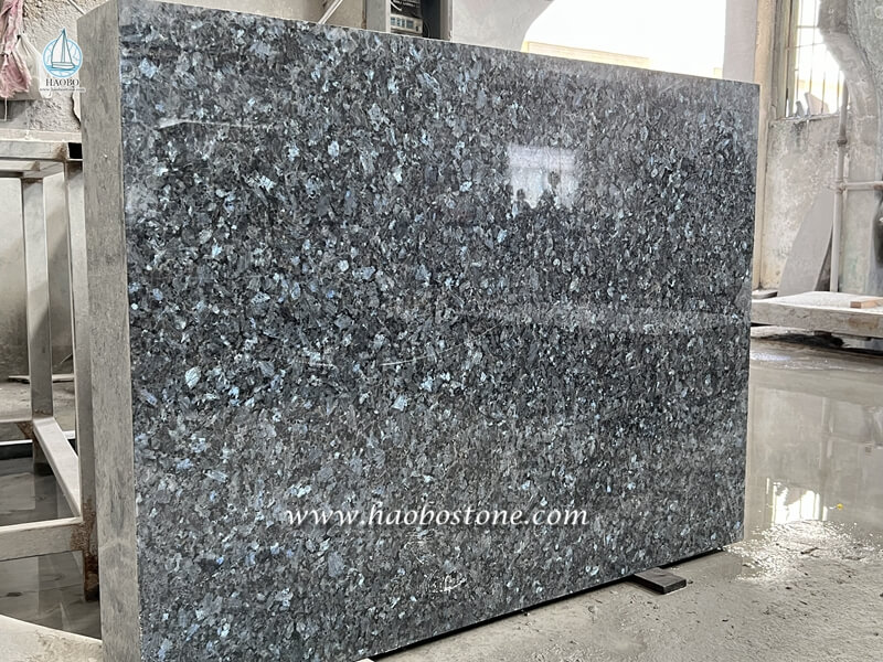 Blue Pearl Granite headstone