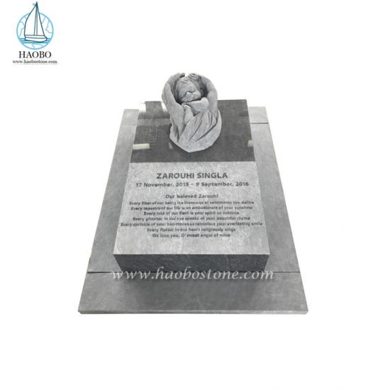 Granite Baby Angel Carved Marker Monument