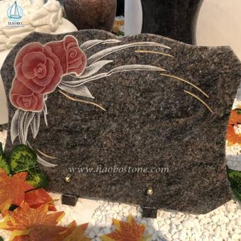 Granite Flower Memorial Plaque