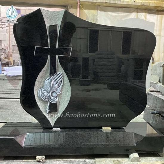 Black Granite Funeral Tombstone