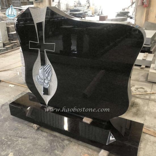 Black Granite Funeral Tombstone