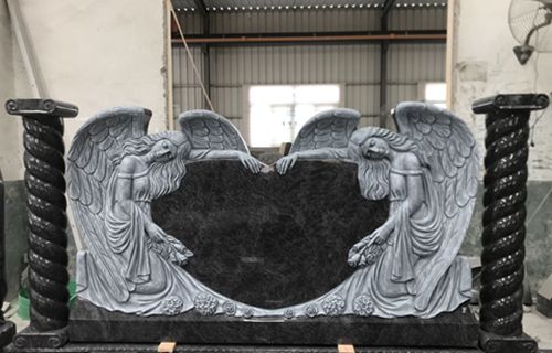 Double Angel Memorial Headstone Produced By Haobo Stone