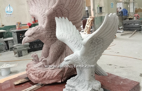 Animal Sculpture Hand Carved Stone Eagle Carving.
