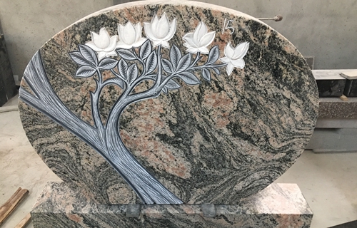 Antique carved monument popular in European and American funeral industry.
